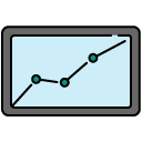 charts tablet filled outline icon