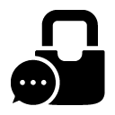 chat lock glyph Icon
