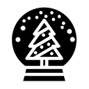 christmas tree snowglobe glyph Icon