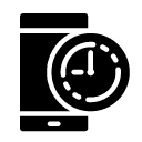 clock smartphone glyph Icon