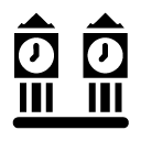 clock towers glyph Icon