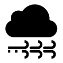 cloud and wind glyph Icon