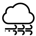 cloud and wind line Icon