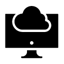 cloud computer glyph Icon