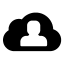 cloud man glyph Icon