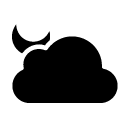cloud night glyph Icon