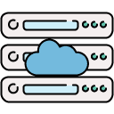 cloud server filled outline Icon