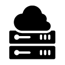 cloud server glyph Icon