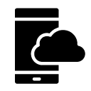 cloud smartphone glyph Icon