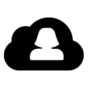 cloud woman glyph Icon