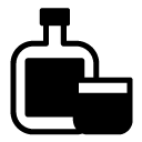 cognac bottle and glass glyph Icon