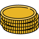 coin stack filled outline icon