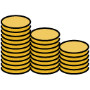 coin stacks filled outline icon