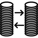 coins stacks exchange line icon