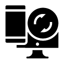 computer and mobile phone refresh glyph Icon