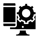 computer and mobile phone settings glyph Icon
