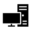 computer monitor and pc glyph Icon