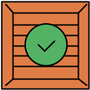 confirm crate filled outline icon