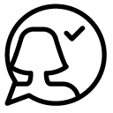 confirm message woman line Icon