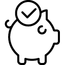 confirm piggy bank line icon