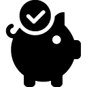 confirm piggy bank solid icon