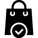 confirm shopping bag solid icon