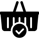 confirm shopping basket solid icon