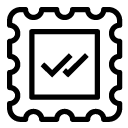 confirm stamp line Icon