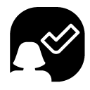 confirm user woman glyph Icon