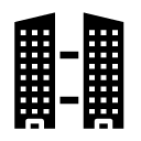 connected buildings 1 glyph Icon