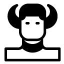 cow man glyph Icon