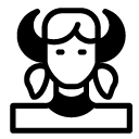 cow woman glyph Icon