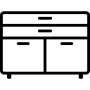 cupboard drawers line icon