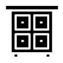 cupboard four doors glyph Icon