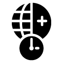 decrease global clock glyph Icon