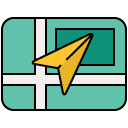 direction pointer map filled outline icon