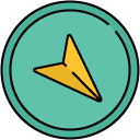 directions pointer_1 filled outline icon