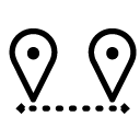distance between locations line Icon