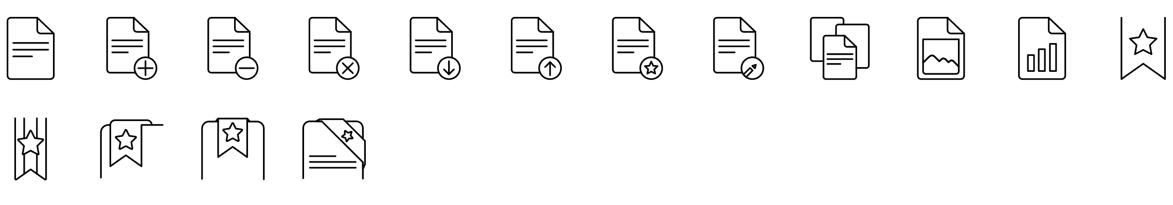 documents-and-bookmarks-line-icons-preview