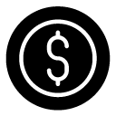 dollar coin glyph Icon