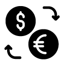 dollar euro exchange glyph Icon