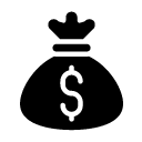 dollar money bag glyph Icon