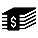dollar money stack glyph Icon