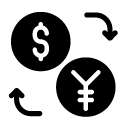 dollar yen exchange glyph Icon