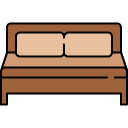 double bed filled outline icon