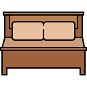 double bed filled outline icon
