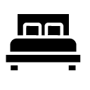 double bed glyph Icon