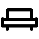 double bed line icon