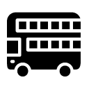 double decker bus glyph Icon