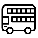double decker bus line Icon